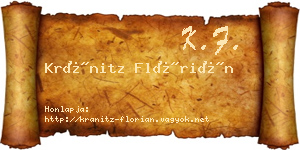 Kránitz Flórián névjegykártya